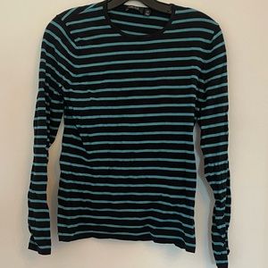 Teal & black striped tee